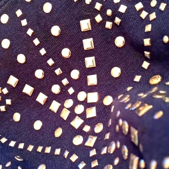 𝅺Style & Co Lg Round Neckline 3/4 Inch Sleeves Silver Stud Detail on Front - Picture 5 of 6